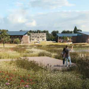 Architect's impression of Royal Agricultural University's Innovation Village